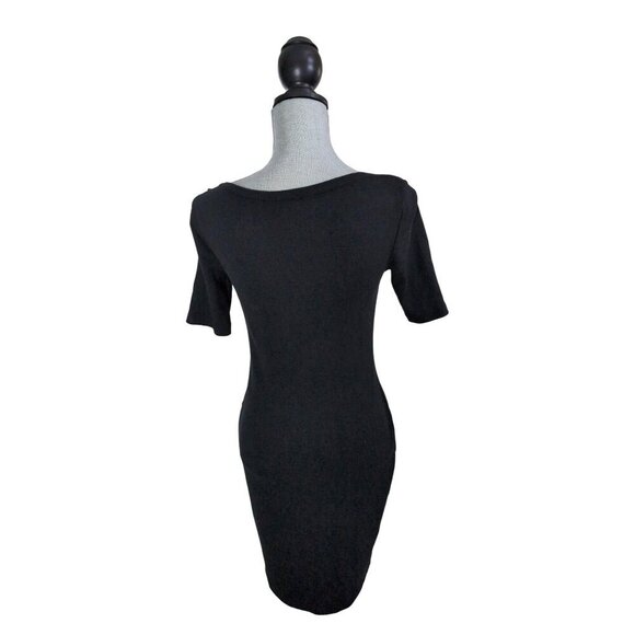 Lauren Ralph Lauren Sheath Dress Womens S‎ Black Stretch Knit Cotton Pullover - Picture 3 of 8